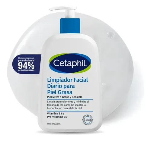 Cetaphil Limpiador facial diario piel grasa y sensible 236 ml (desmaquillantes), foto de la publicación en Mercado Libre