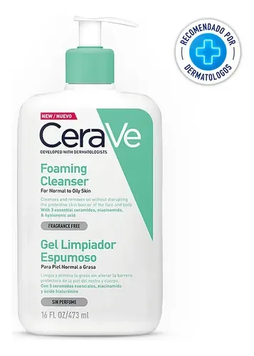 CeraVe Gel limpiador espumoso piel mixta a grasa 473 ml (desmaquillantes), foto de la publicación en Mercado Libre