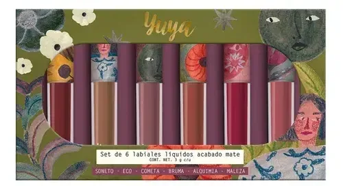 Yuya Set de 6 labiales líquidos mate (kits de labios), foto de la publicación en Mercado Libre