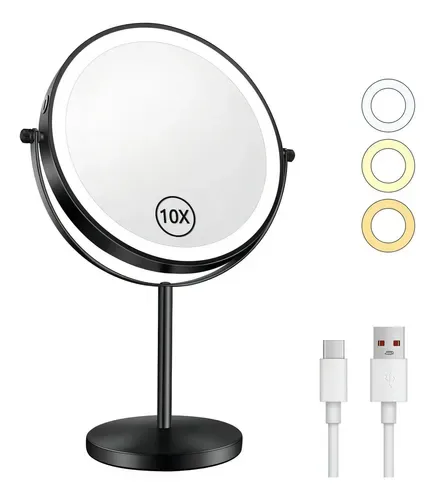 Ciicii Espejo de maquillaje con luz LED y aumento 10X (espejos con luz), foto de la publicación en Mercado Libre